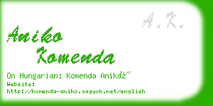 aniko komenda business card